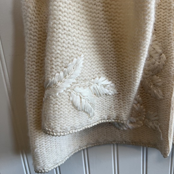 Liz Claiborne VTG Sweater Ivory Women Size Small Lambswool rabbit Angora - Picture 4 of 6